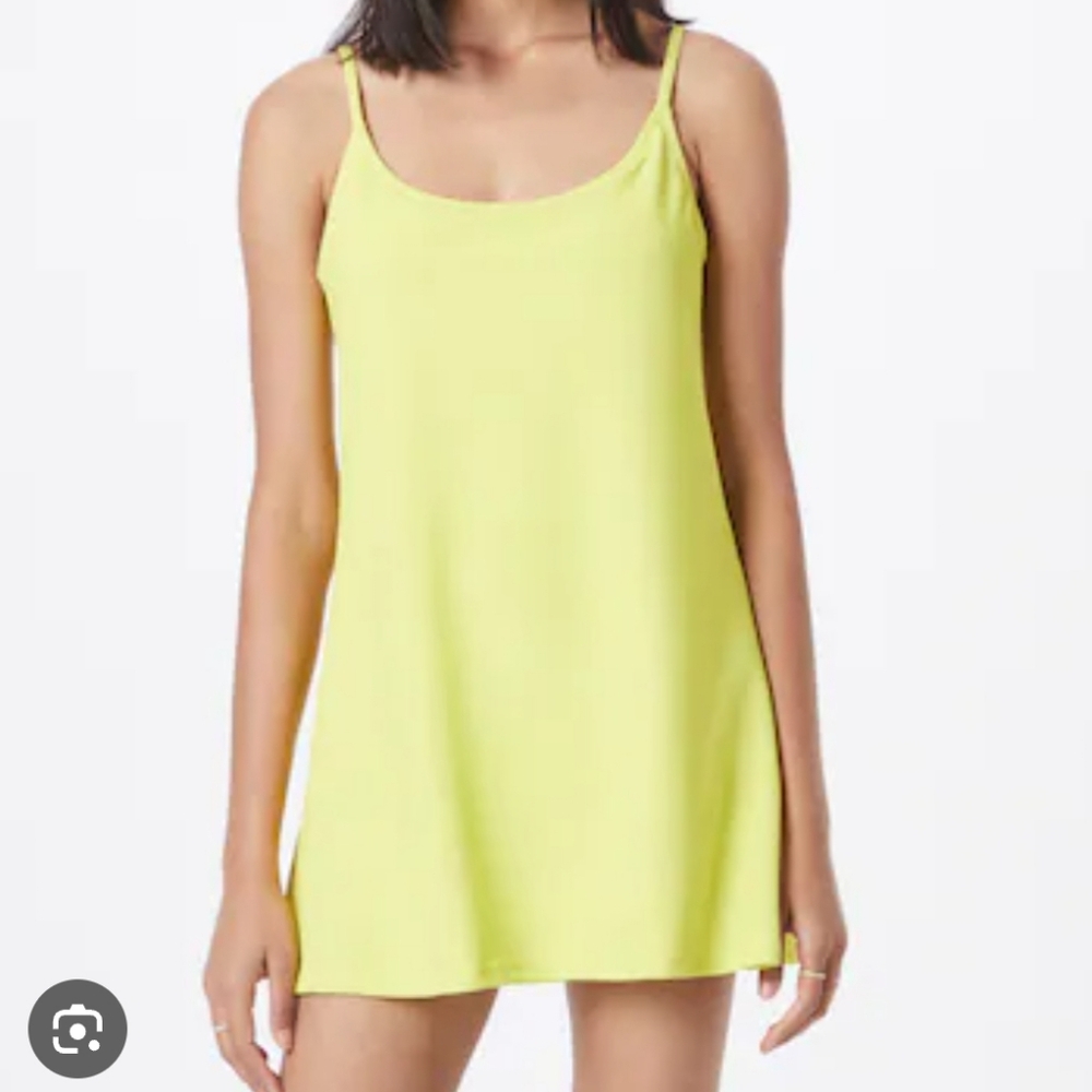 Sheer neon yellow cover up